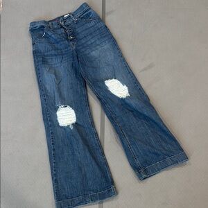 Cruel Girl Blue Distressed Flare Jeans